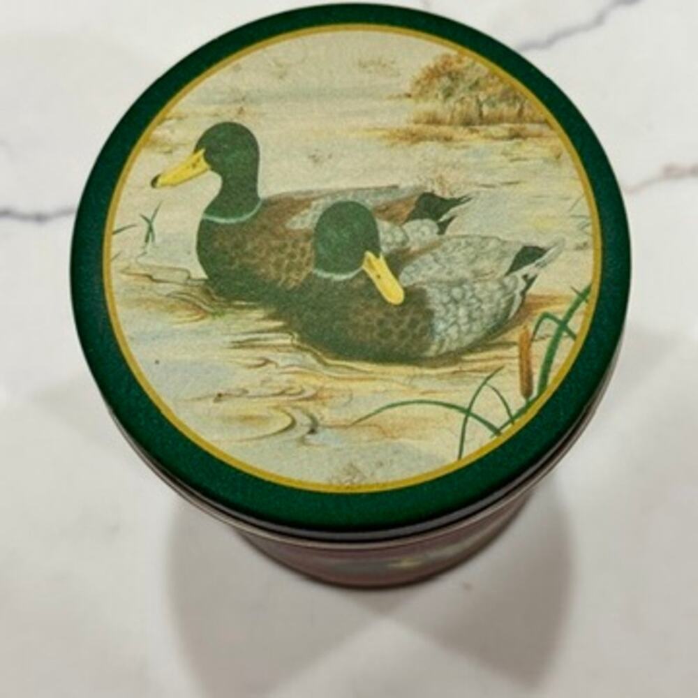 Mallard Duck Metal Tin Storage Canister Country Cabin Rustic Goblincore Decor